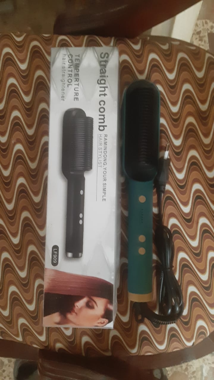 Hair Straightener Ceramic Heated Hair Brush | Brush Straightener | Ceramic Heated Hair | Hair Styling | Hair Beauty Tool | Straight , Curl Different Styling Hair Ceramic Brush